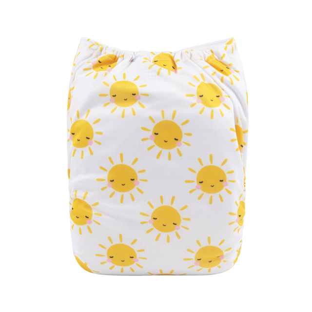 ALVABABY One Size Positioning Printed Cloth Diaper -Sun (YDP113A)