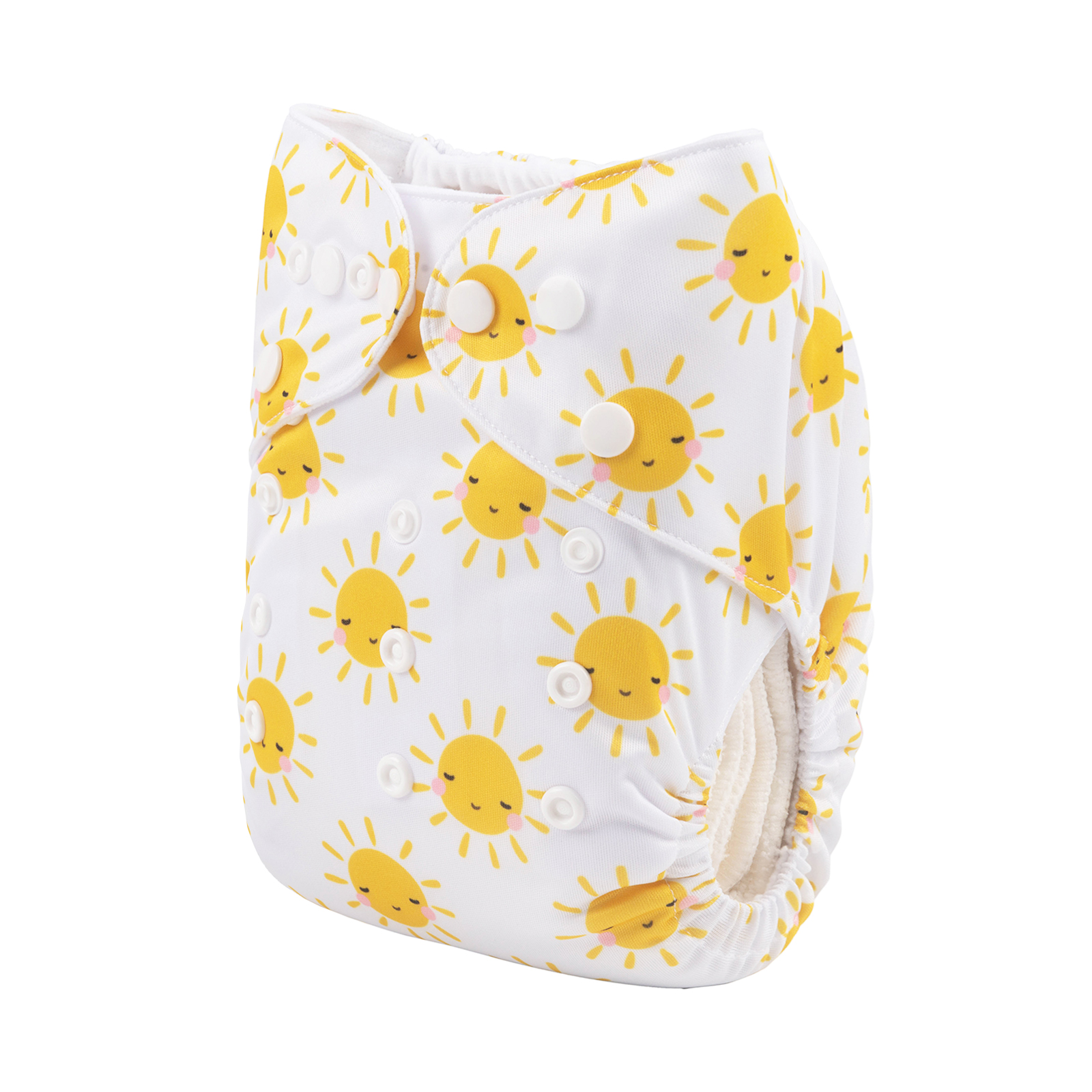 ALVABABY Positioning Cloth Diaper - One Size Adjustable Washable & Reusable Diaper for Babies and Toddlers (Sun, YDP113A)
