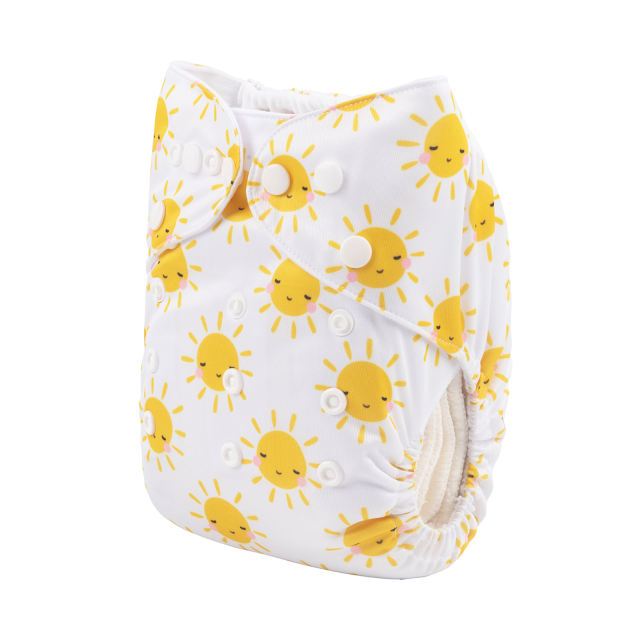 ALVABABY One Size Positioning Printed Cloth Diaper -Sun (YDP113A)