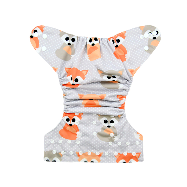 ALVABABY One Size Print Pocket Cloth Diaper-Fox(H042A)