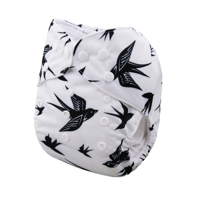 ALVABABY One Size Print Pocket Cloth Diaper-swallow (H062A)