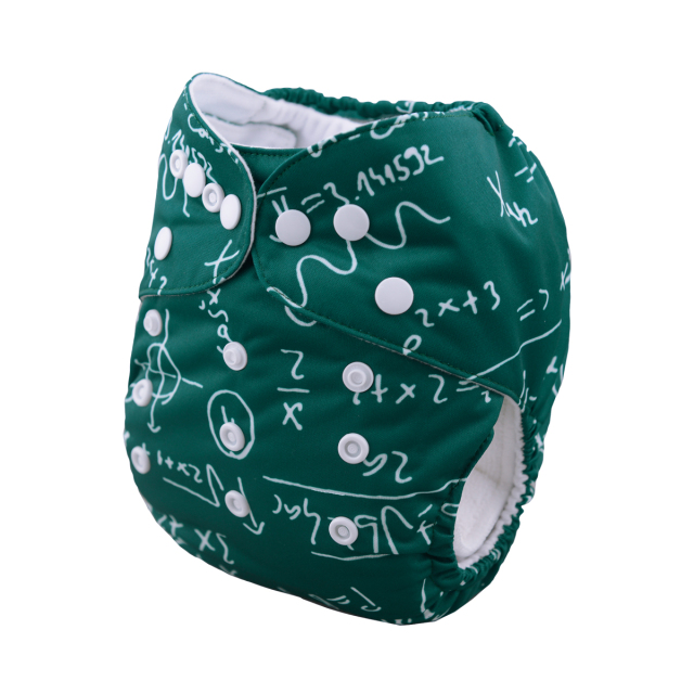 ALVABABY One Size Print Pocket Cloth Diaper -Math (H052A)