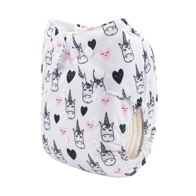 ALVABABY One Size Positioning Printed Cloth Diaper -Unicorn (YDP108A)