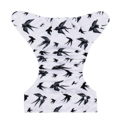 ALVABABY One Size Print Pocket Cloth Diaper-swallow (H062A)