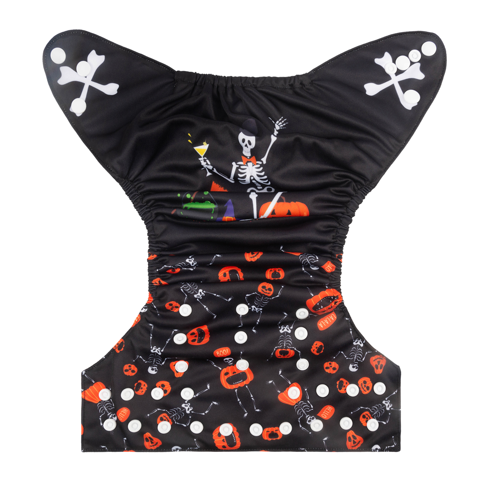 Halloween Cloth Diaper One Size Adjustable Reusable Diapers for Babies -Skeleton and pumpkin(QD60A)