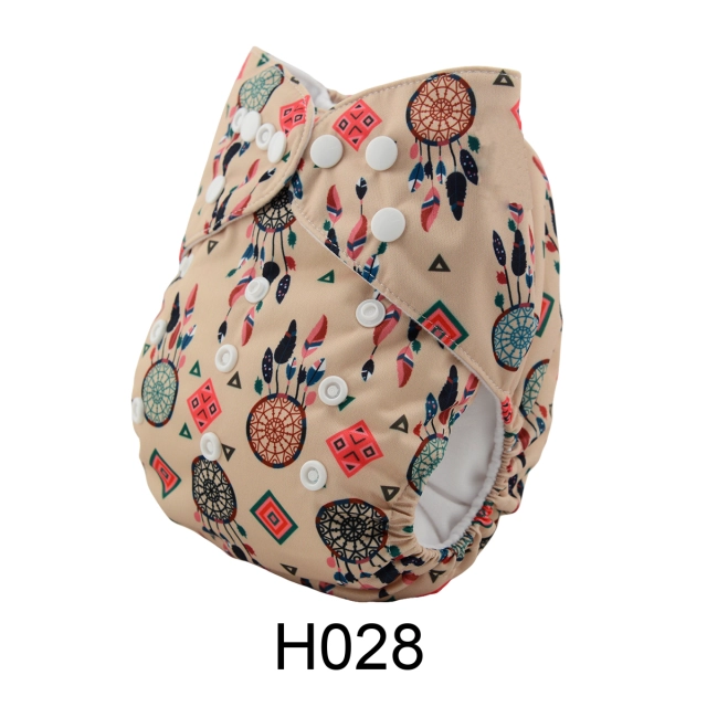 ALVABABY One Size Print Pocket Cloth Diaper -Wind chimes(H028A)