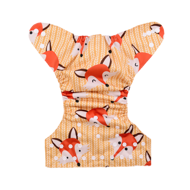 ALVABABY One Size Print Pocket Cloth Diaper-Fox ( H048A)