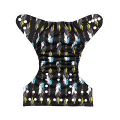 ALVABABY One Size Print Pocket Cloth Diaper-Feather (H035A)