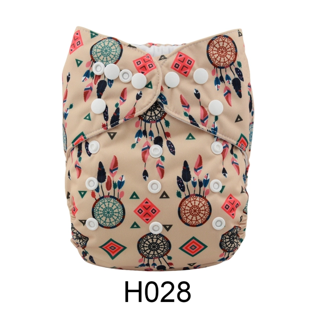ALVABABY One Size Print Pocket Cloth Diaper -Wind chimes(H028A)