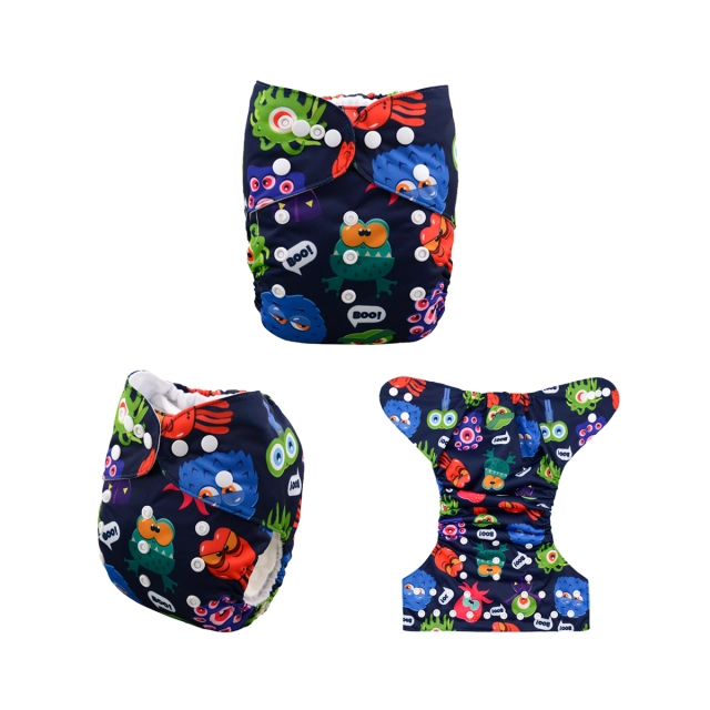ALVABABY One Size Print Pocket Cloth Diaper （H041A)