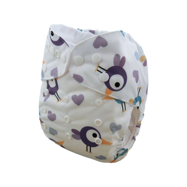 ALVABABY One Size Print Pocket Cloth Diaper -birds（H046A)