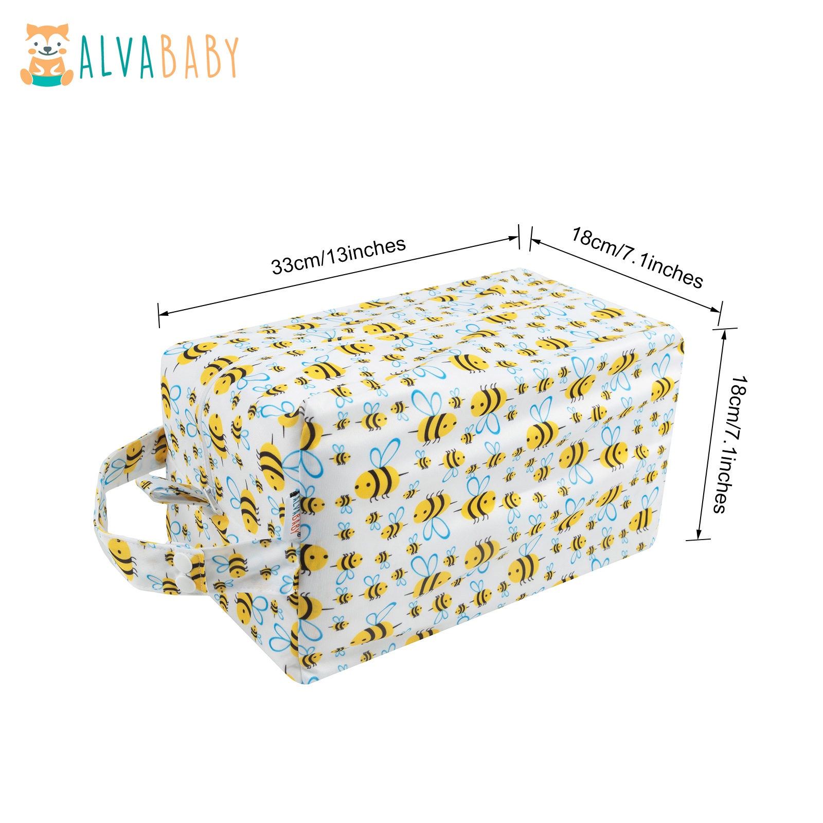 ALVABABY Diaper Pod, Waterproof Wet Bag for Daycare & Travel (Bees, LP-H117A)