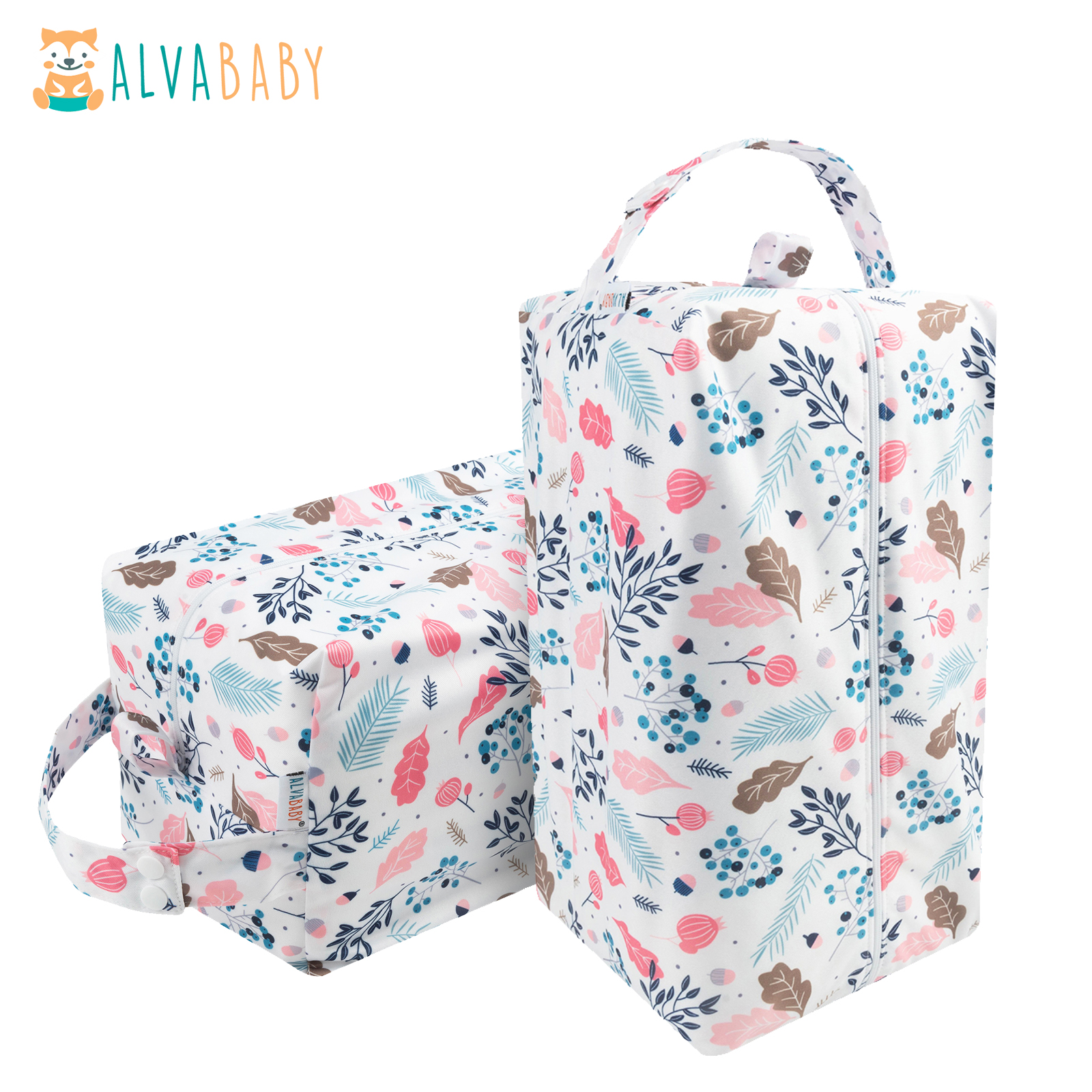 ALVABABY Diaper Pod, Waterproof Wet Bag for Daycare & Travel (Leaves, LP-H050A)