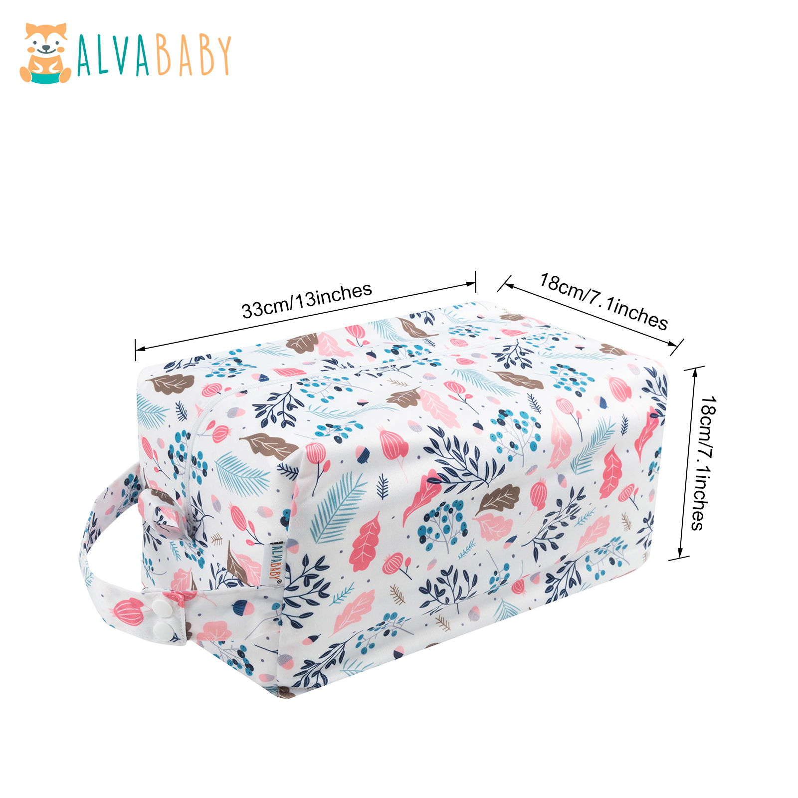 ALVABABY Diaper Pod, Waterproof Wet Bag for Daycare & Travel (Leaves, LP-H050A)