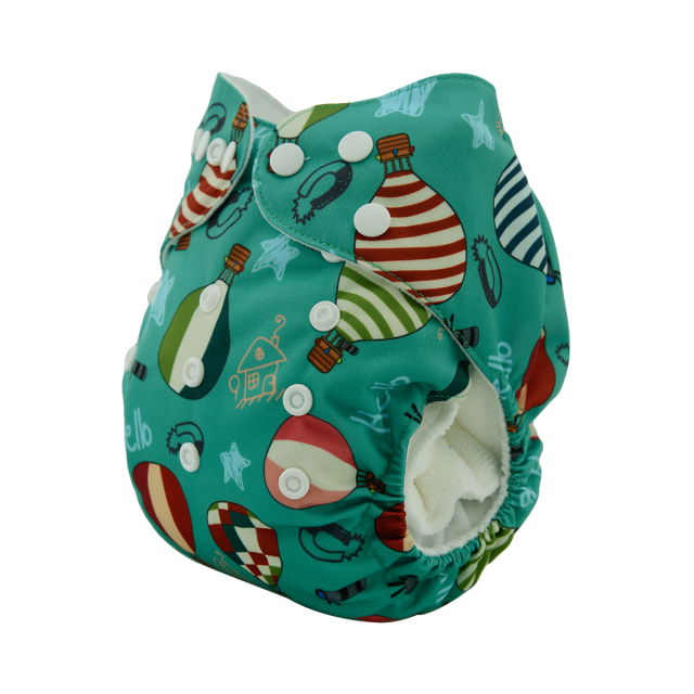 ALVABABY One Size Print Pocket Cloth Diaper-Hot air balloon （H021A)