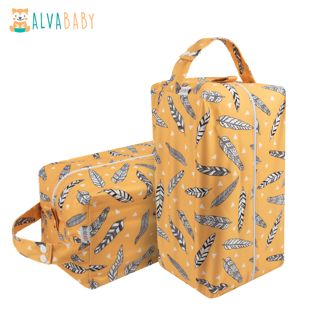 ALVABABY Diaper Pod with Double TPU layers-Yellow leaves (LP-H006A)