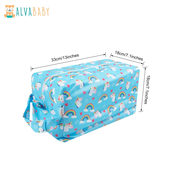 ALVABABY Diaper Pod with Double TPU layers- Unicorn and Rainbow (LP-H261A)