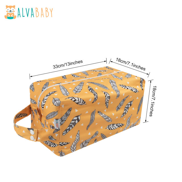 ALVABABY Diaper Pod with Double TPU layers-Yellow leaves (LP-H006A)
