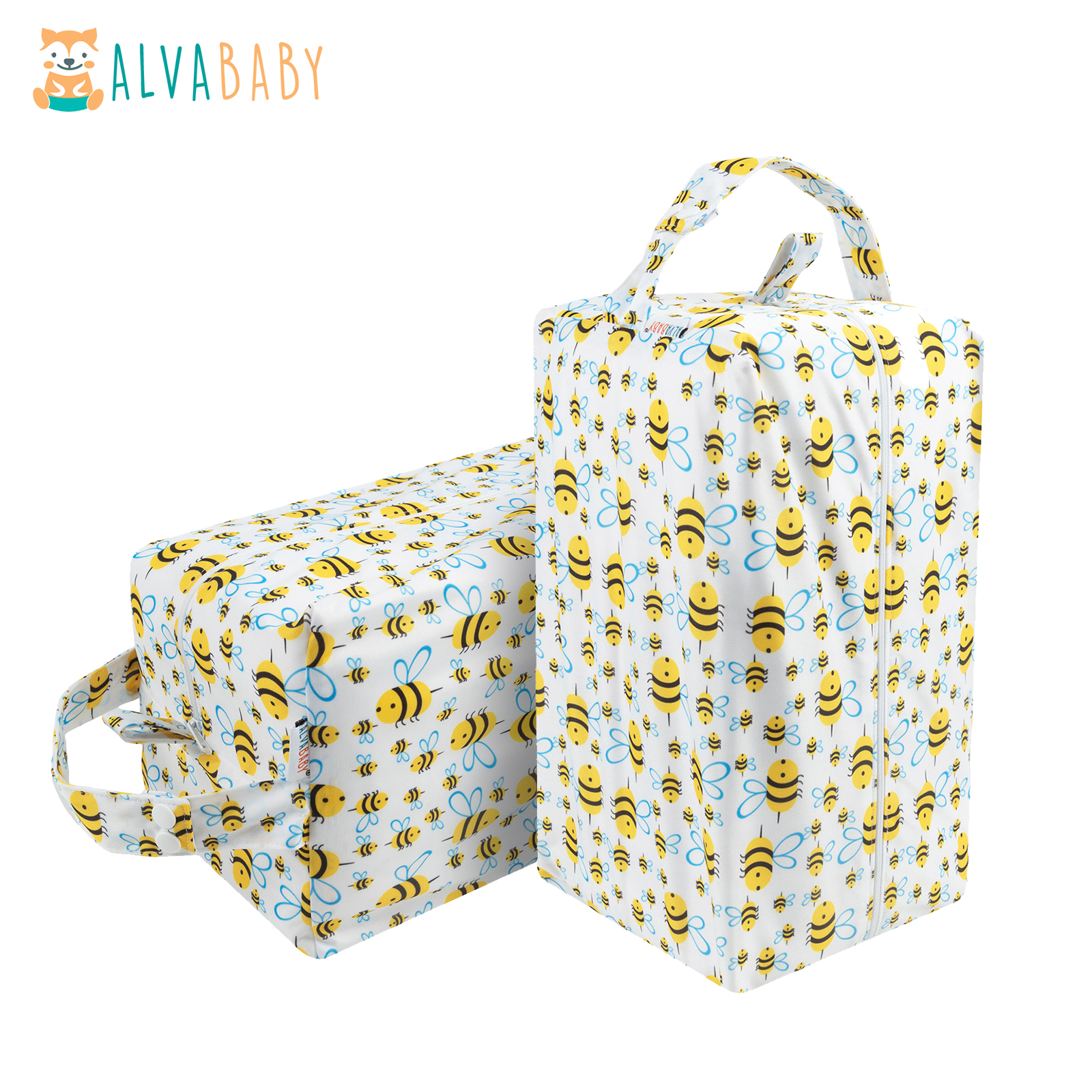 ALVABABY Diaper Pod, Waterproof Wet Bag for Daycare & Travel (Bees, LP-H117A)