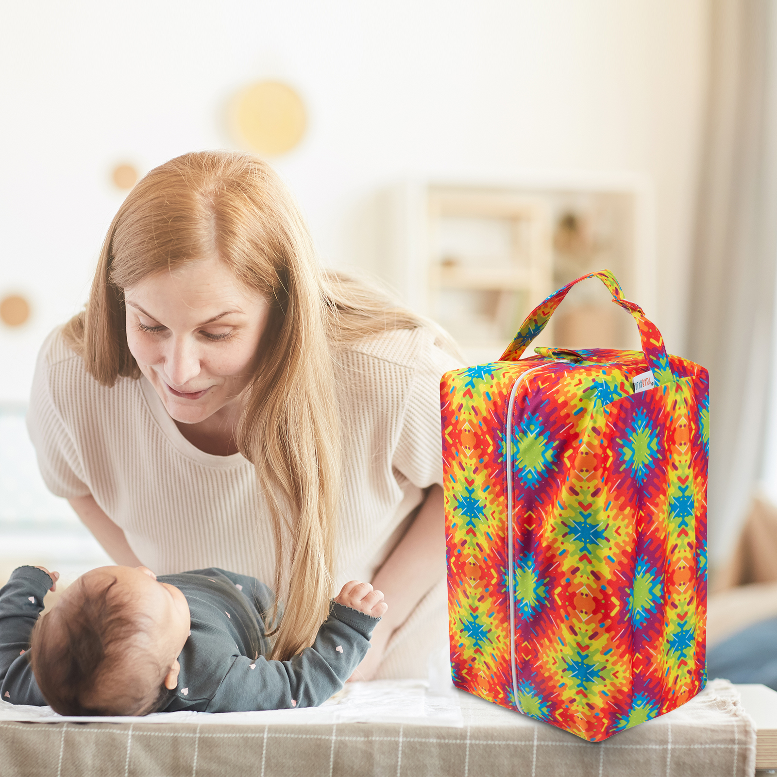 ALVABABY Diaper Pod, Waterproof Wet Bag for Daycare & Travel (Orange, LP-H246A)