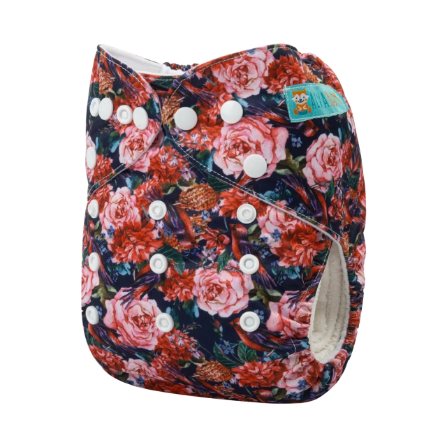 ALVABABY One Size Print Pocket Cloth Diaper -flowers（H336A)
