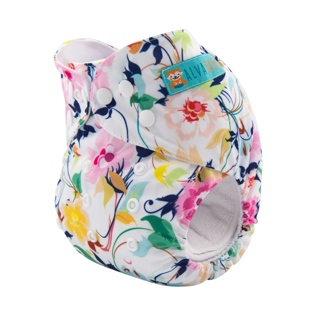 ALVABABY One Size Print Pocket Cloth Diaper -Flowers（H079A)