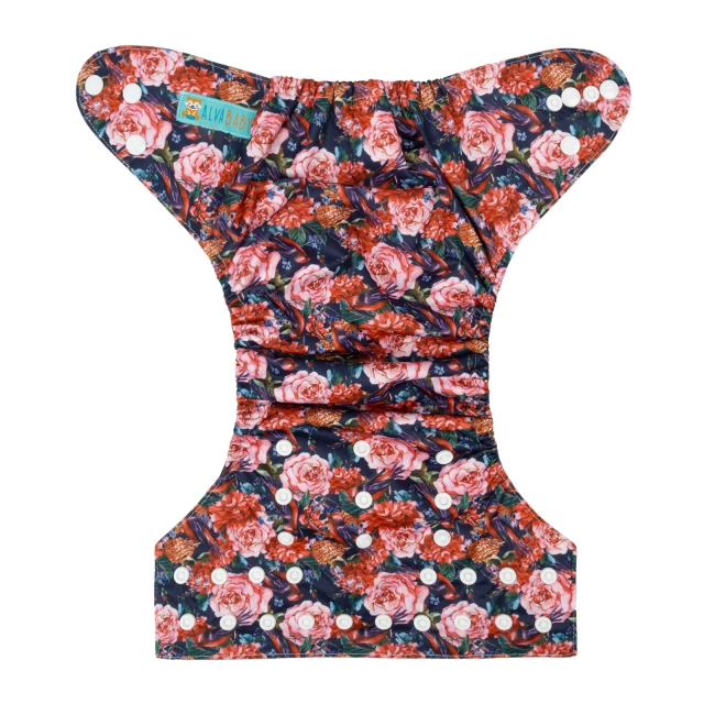 ALVABABY One Size Print Pocket Cloth Diaper -flowers（H336A)