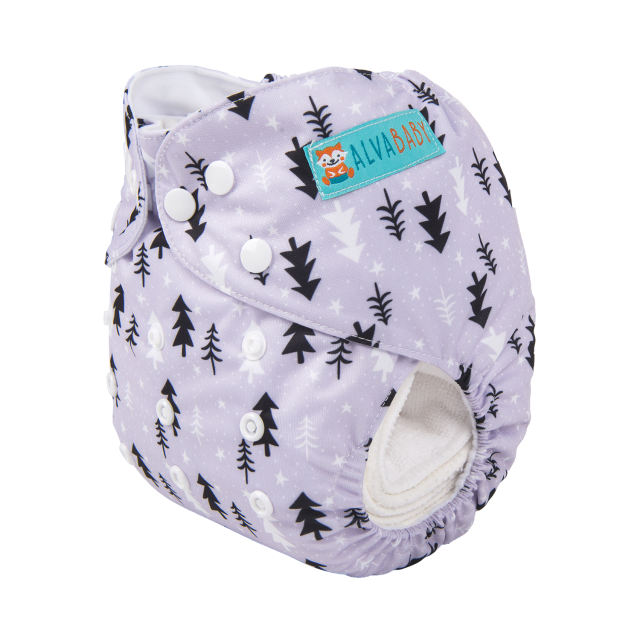 ALVABABY One Size Print Pocket Cloth Diaper -Christmas trees(H138A)