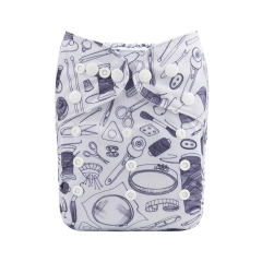 ALVABABY One Size Print Pocket Cloth Diaper -Tailor tools(H397A)