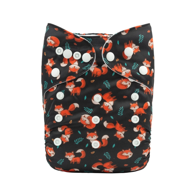 ALVABABY One Size Print Pocket Cloth Diaper-Foxes(H391A)
