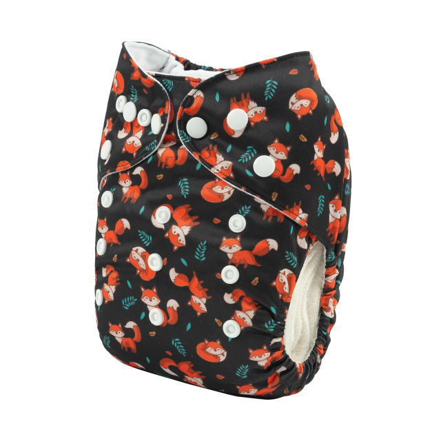 ALVABABY One Size Print Pocket Cloth Diaper-Foxes(H391A)