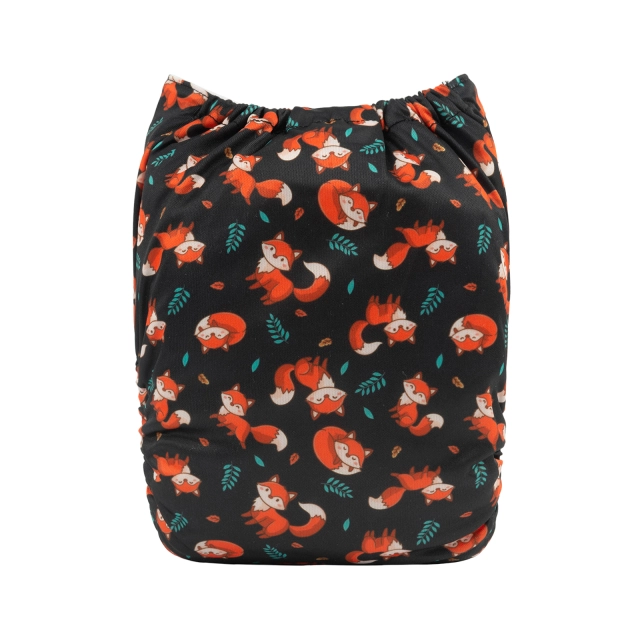 ALVABABY One Size Print Pocket Cloth Diaper-Foxes(H391A)