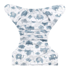 ALVABABY One Size Print Pocket Cloth Diaper-Elephant (H396A)