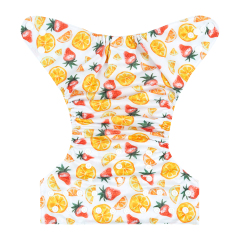 ALVABABY One Size Print Pocket Cloth Diaper-Strawberry&Orange(H390A)