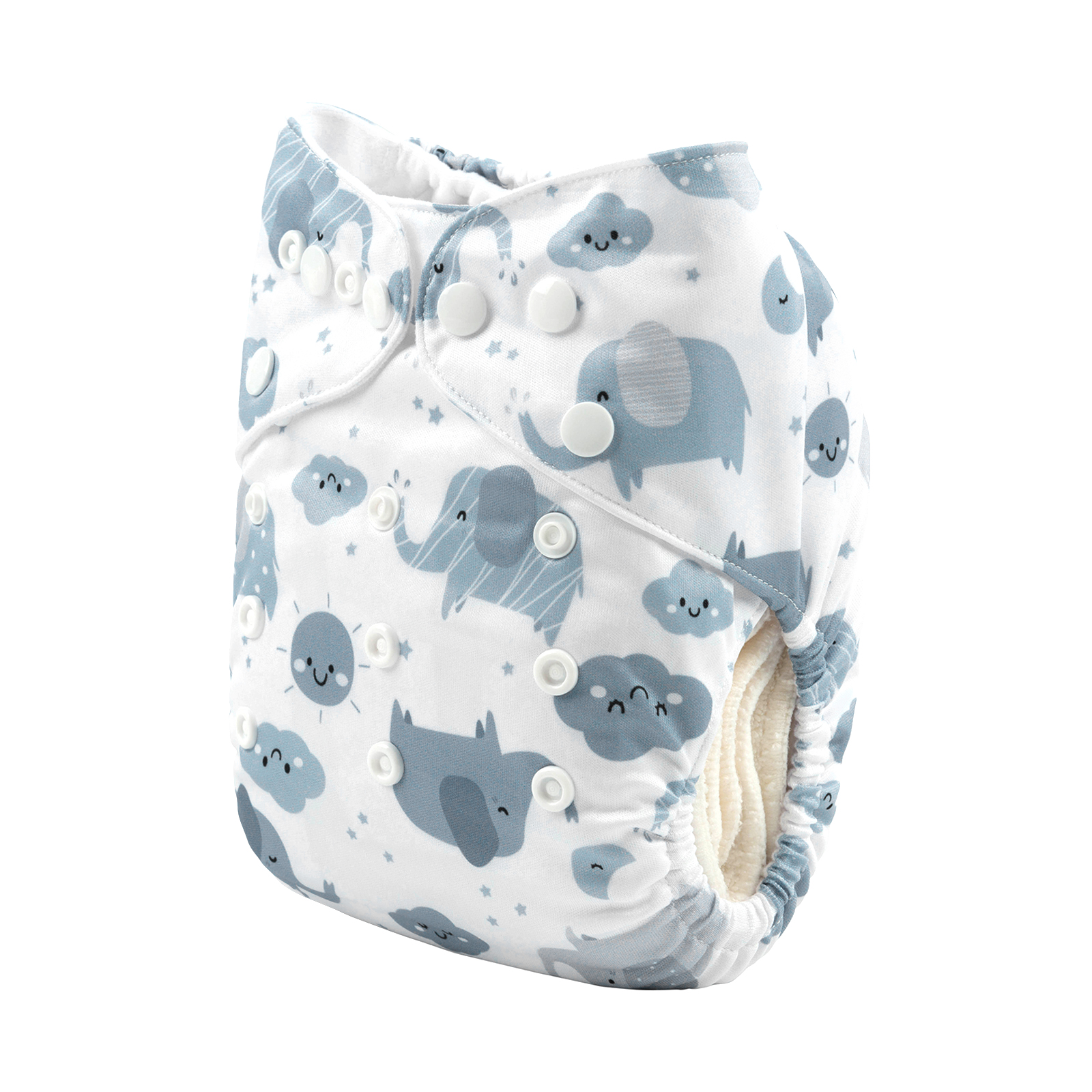 ALVABABY Print Cloth Diaper - One Size Adjustable Washable & Reusable Diaper with Pocket for Babies- (Elephant, H396A)