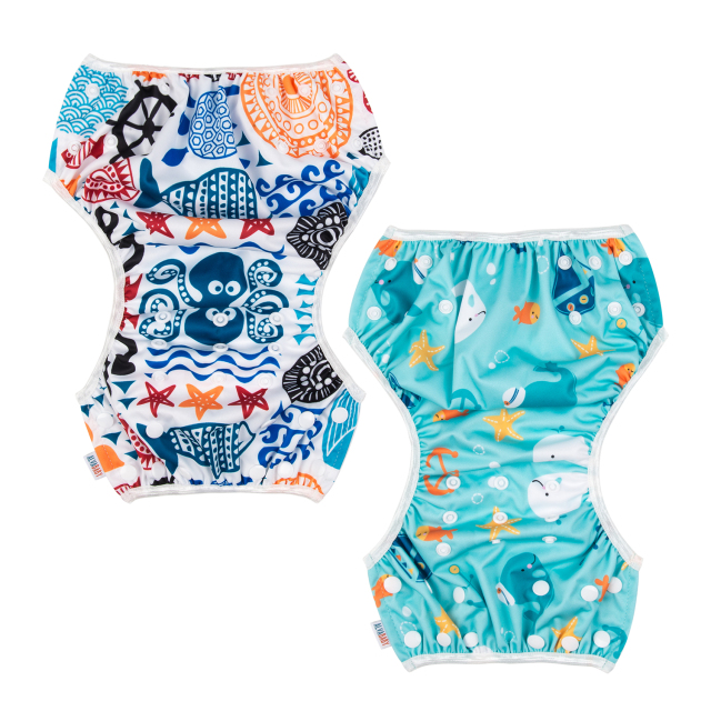 ALVABABY 2PCS Printed Swim Diapers (2SW-WZ04)