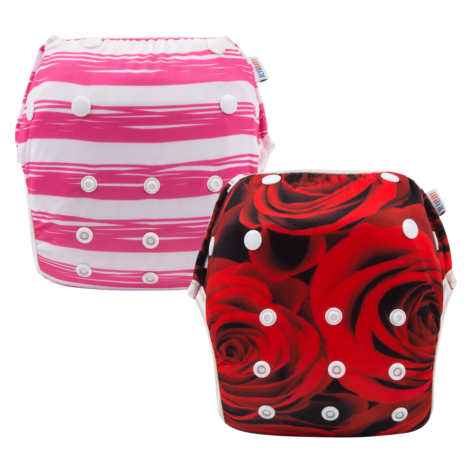 ALVABABY 2PCS Reusable Swim Diaper - Adjustable One Size Swimwear for Infants & Toddlers (DYK-AMD0122A)