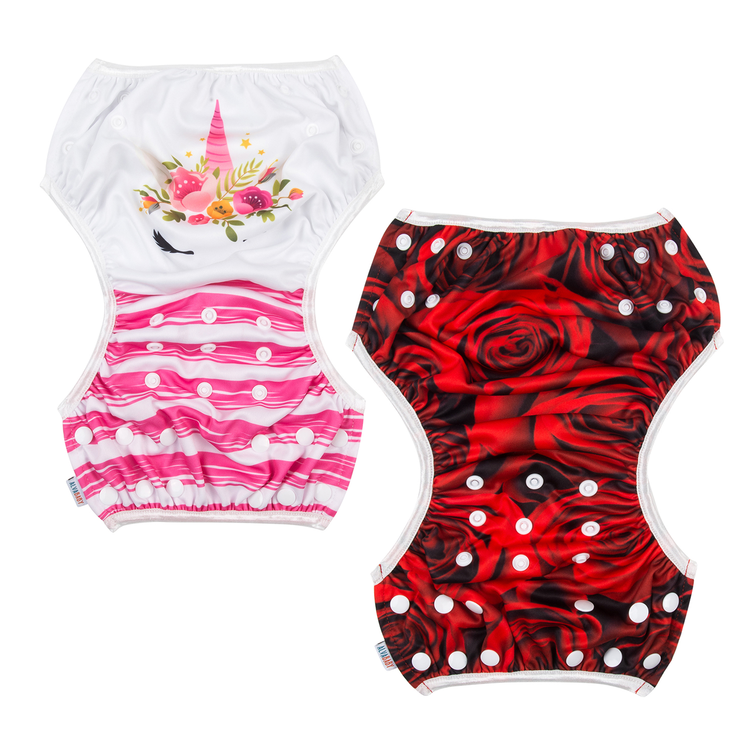 ALVABABY 2PCS Reusable Swim Diaper - Adjustable One Size Swimwear for Infants & Toddlers (DYK-AMD0122A)