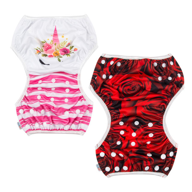 ALVABABY 2PCS Printed Swim Diapers (DYK-AMD0122A)