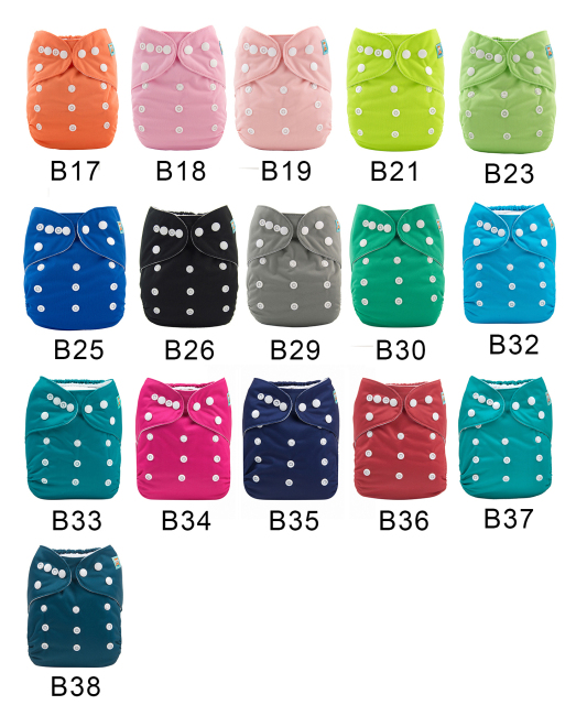 (Multi-packs) 20PCS One Size Solid Diapers