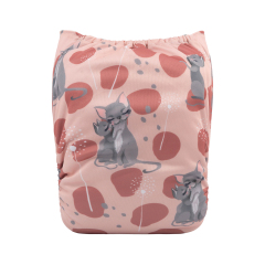 ALVABABY One Size Positioning Printed Cloth Diaper -Animals(YDP119A)