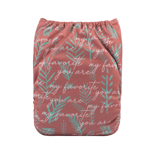 ALVABABY One Size Positioning Printed Cloth Diaper -Leaves(YDP120A)