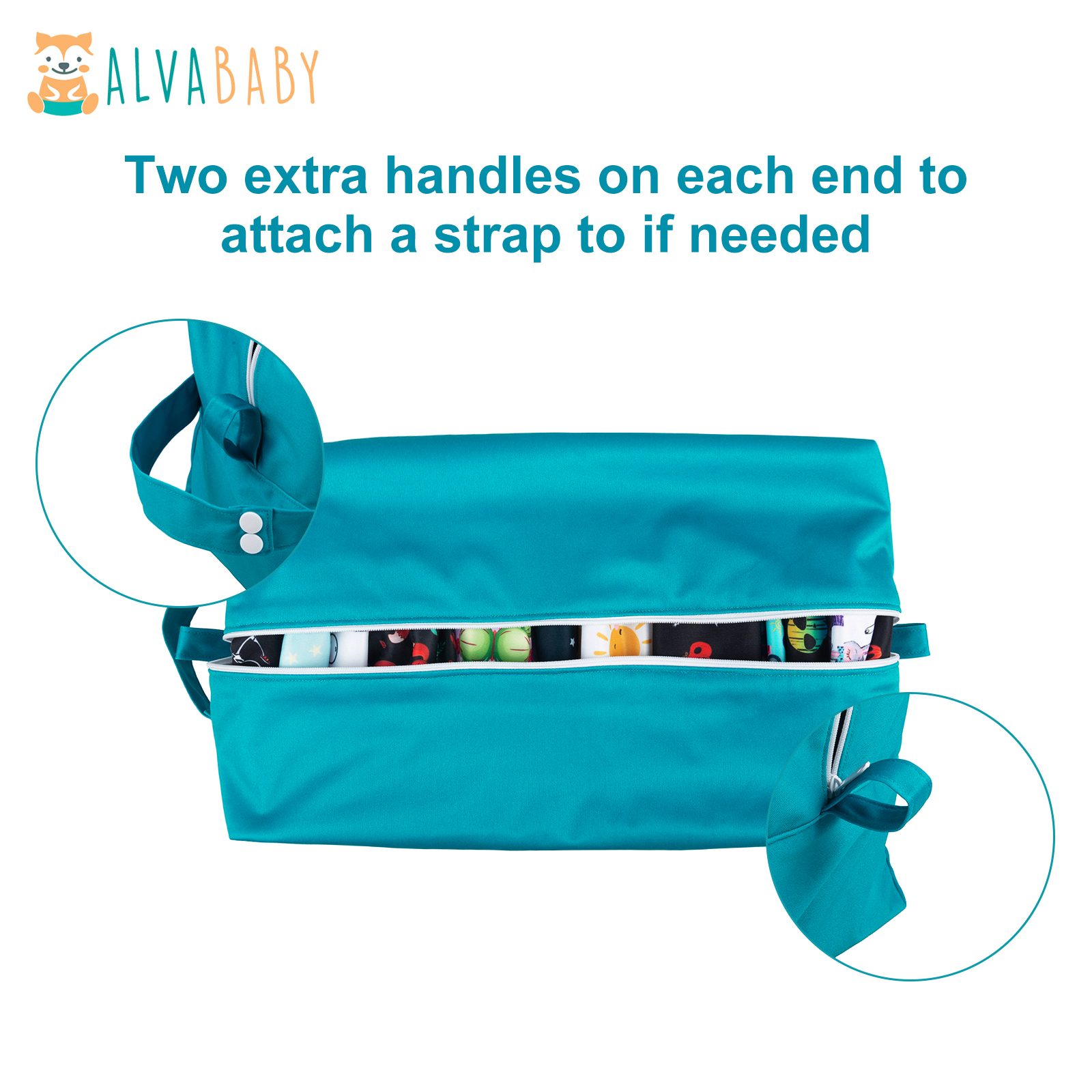 ALVABABY Diaper Pod, Waterproof Wet Bag for Daycare & Travel (Blue, LP-B33A)