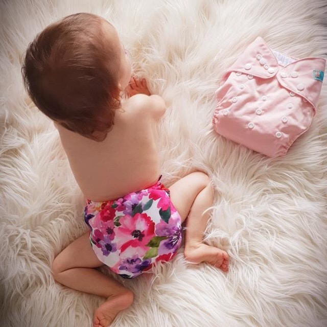 ALVABABY Print Cloth Diaper - One Size Adjustable Washable & Reusable Diaper for Babies and Toddlers (Flower, H065A)