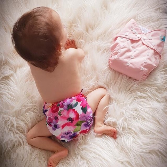 ALVABABY One Size Print Pocket Cloth Diaper -Beautiful Flowers (H065A)