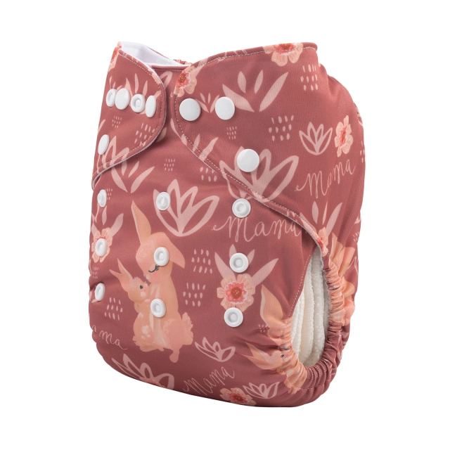 ALVABABY One Size Positioning Printed Cloth Diaper -Lovely Rabbits (YDP115A)