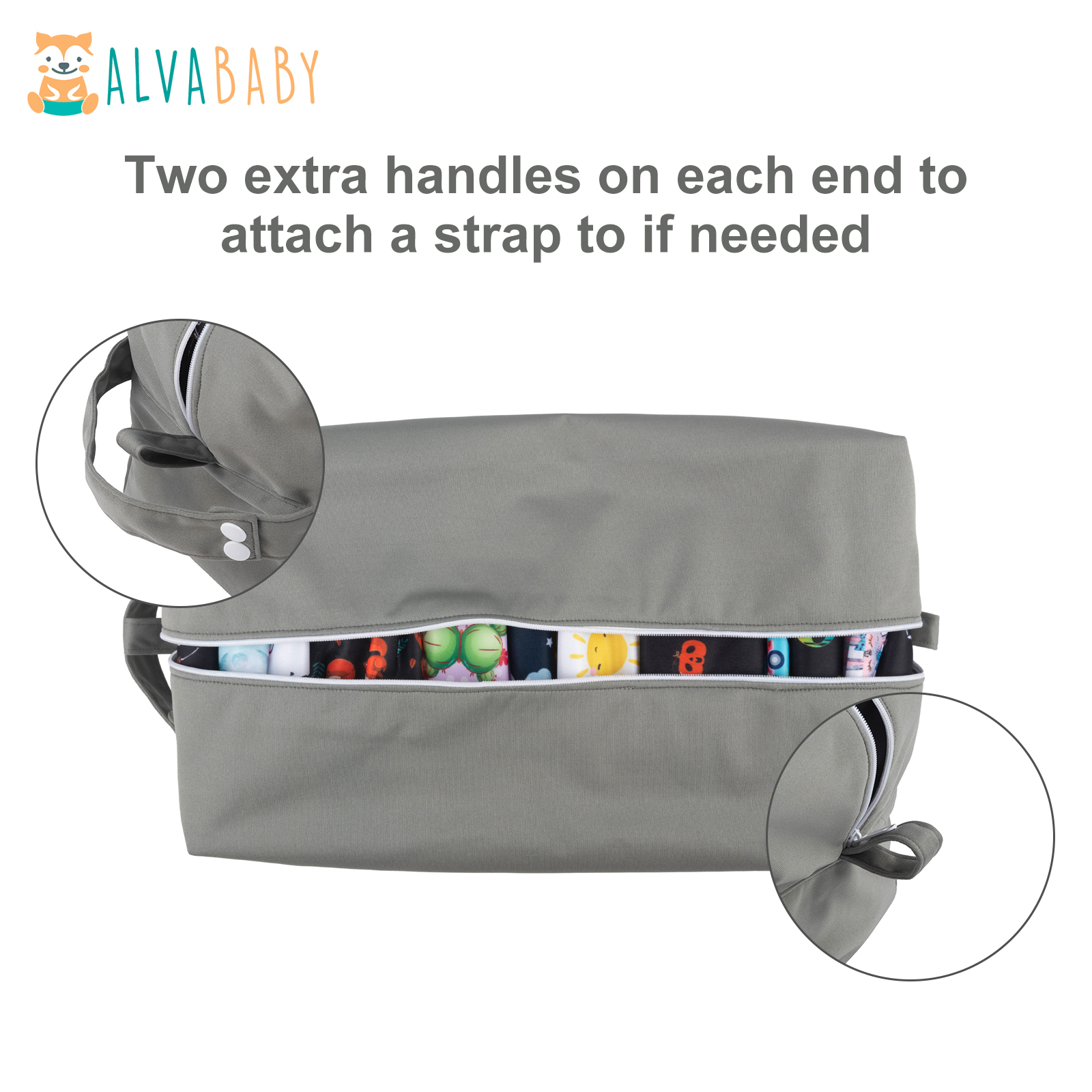 ALVABABY Diaper Pod, Waterproof Wet Bag for Daycare & Travel (Grey, LP-B29A)