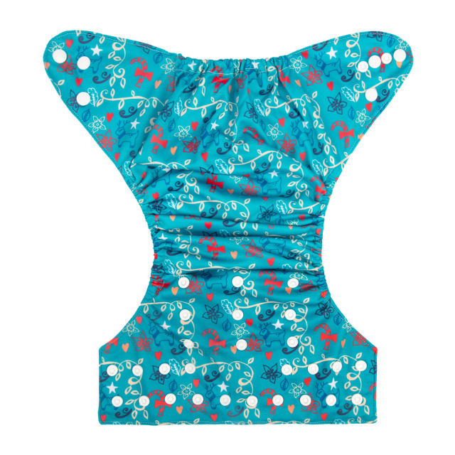 ALVABABY Christmas One Size Print Pocket Cloth Diaper -Christmas (Q66A)