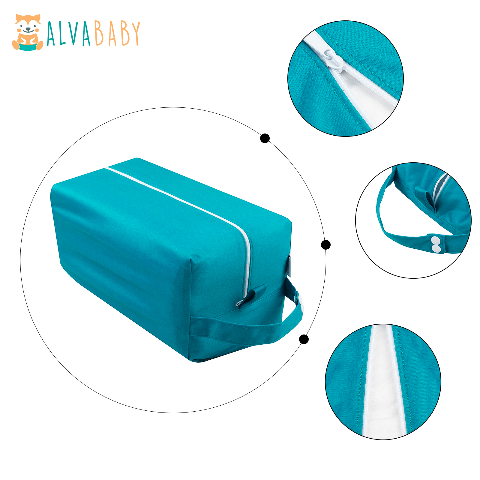 ALVABABY Diaper Pod, Waterproof Wet Bag for Daycare & Travel (Blue, LP-B33A)