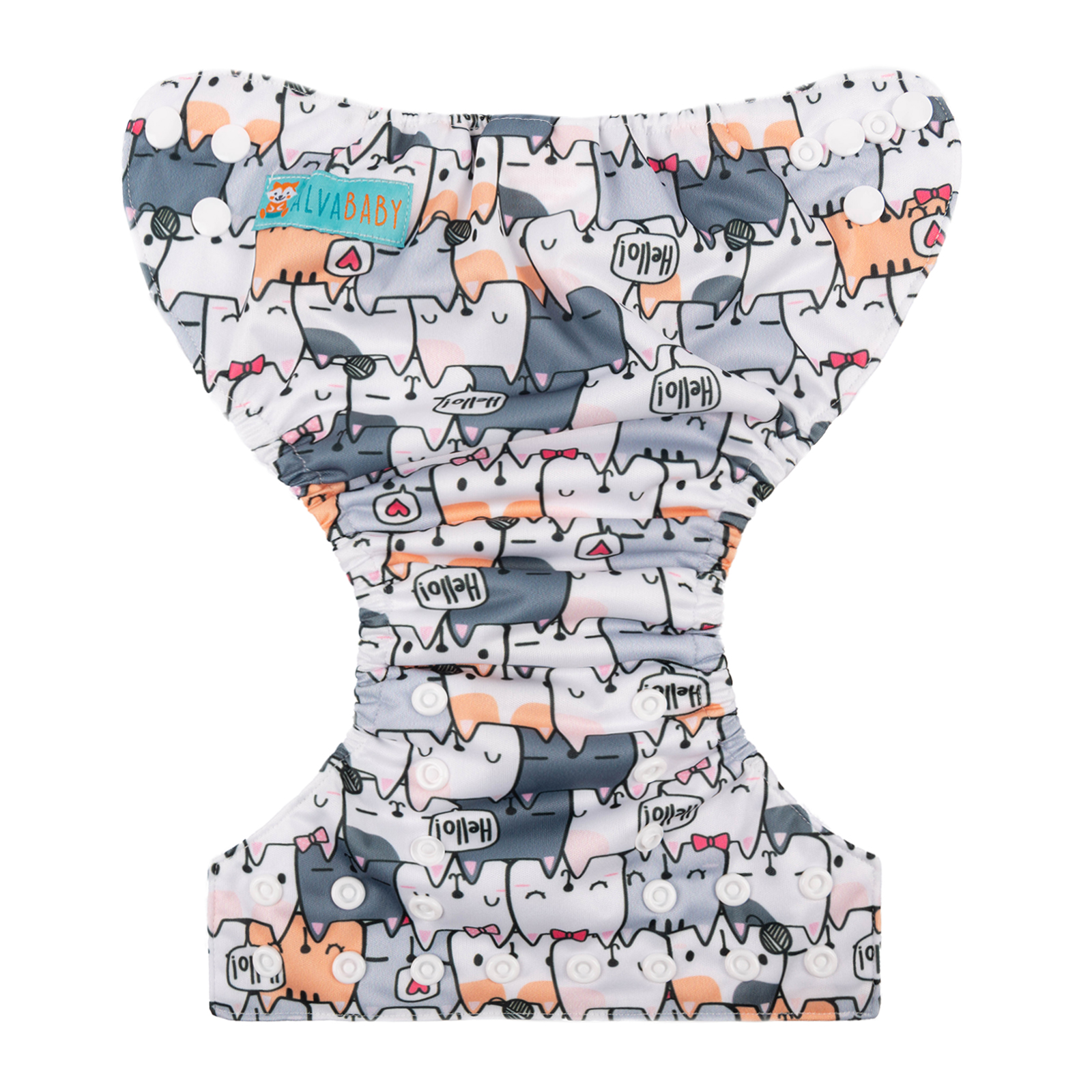 ALVABABY Newborn Cloth Diaper - Adjustable,Washable,Reusable Cloth Diaper with Pocket for Baby under 12lbs (SH286A Cats)